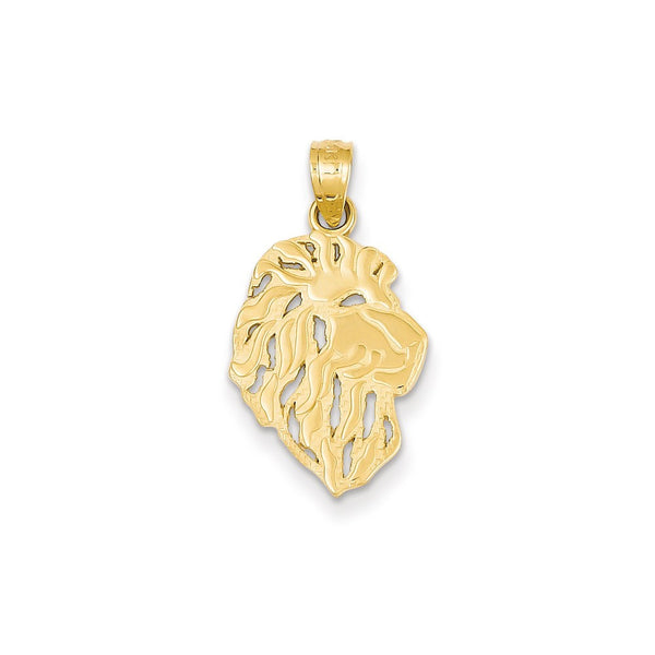 14K Yellow Gold  Lion Head Pendant