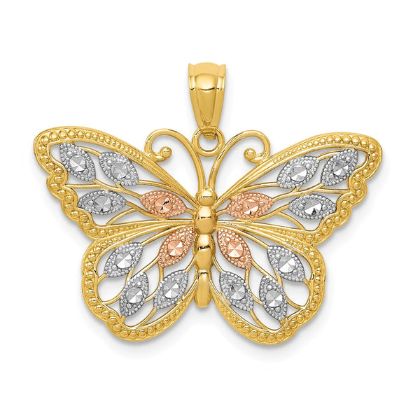 Casted,Diamond Cut,Polished,14K Yellow Gold,Open Back,Rhodium,Textured,Rose Rhodium