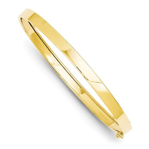 Bracelets,Bangle,Gold,Yellow,14K,5 mm,Polished,5 mm,Flexible,Safety Clasp,Above $600