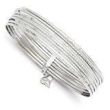 Bracelets,Bangle,Gold,White,14K,1 mm,Polished,Rhodium,1 mm,Semi-Solid,Bangle Bracelets