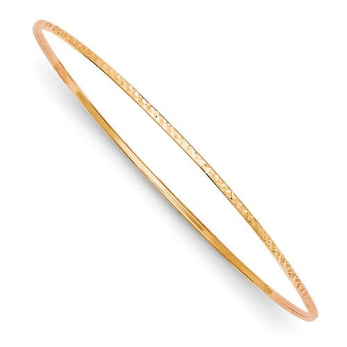 Bracelets,Bangle,Gold,Rose,14K,1.5 mm,Polished,1.5 mm,Semi-Solid,Diamond-cut,Above $600