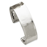 Bracelets,Cuff,Gold,White,14K,21 mm,Polished,Rhodium,21 mm,Solid,Hammered