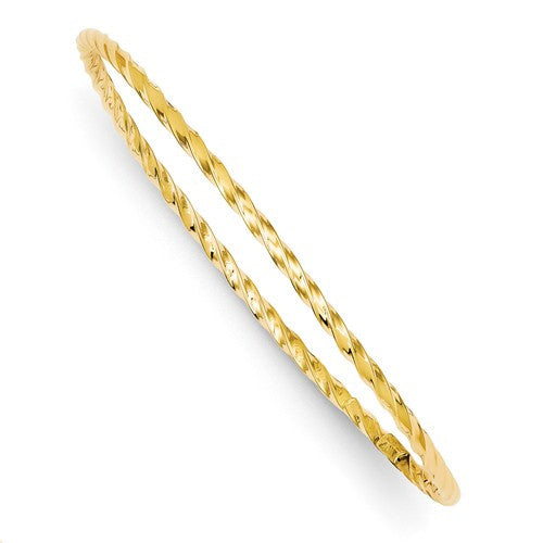 Bracelets,Bangle,Gold,Yellow,14K,3 mm,Polished,3 mm,Semi-Solid,Between $200-$400