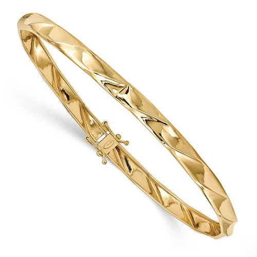Bracelets,Bangle,Gold,Yellow,14K,Polished,Flexible,Safety Clasp,Above $600