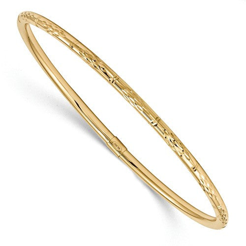 Bracelets,Bangle,Gold,Yellow,14K,Polished,Diamond-cut,Semi-Solid,Above $600