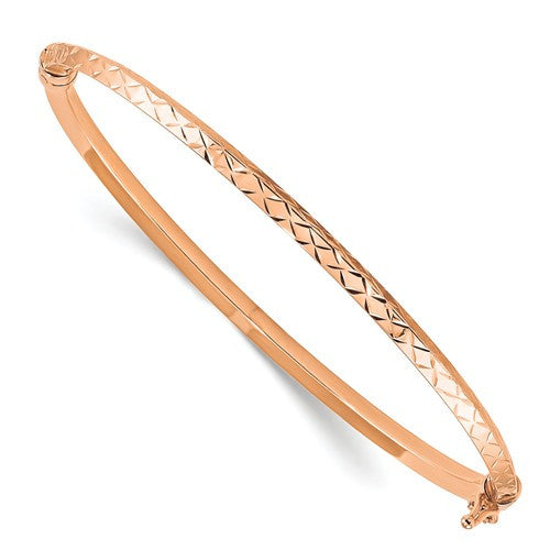14K,Hollow,Tubing,Gold,Rose,Bangle