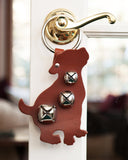 door decoration dog black silver bells