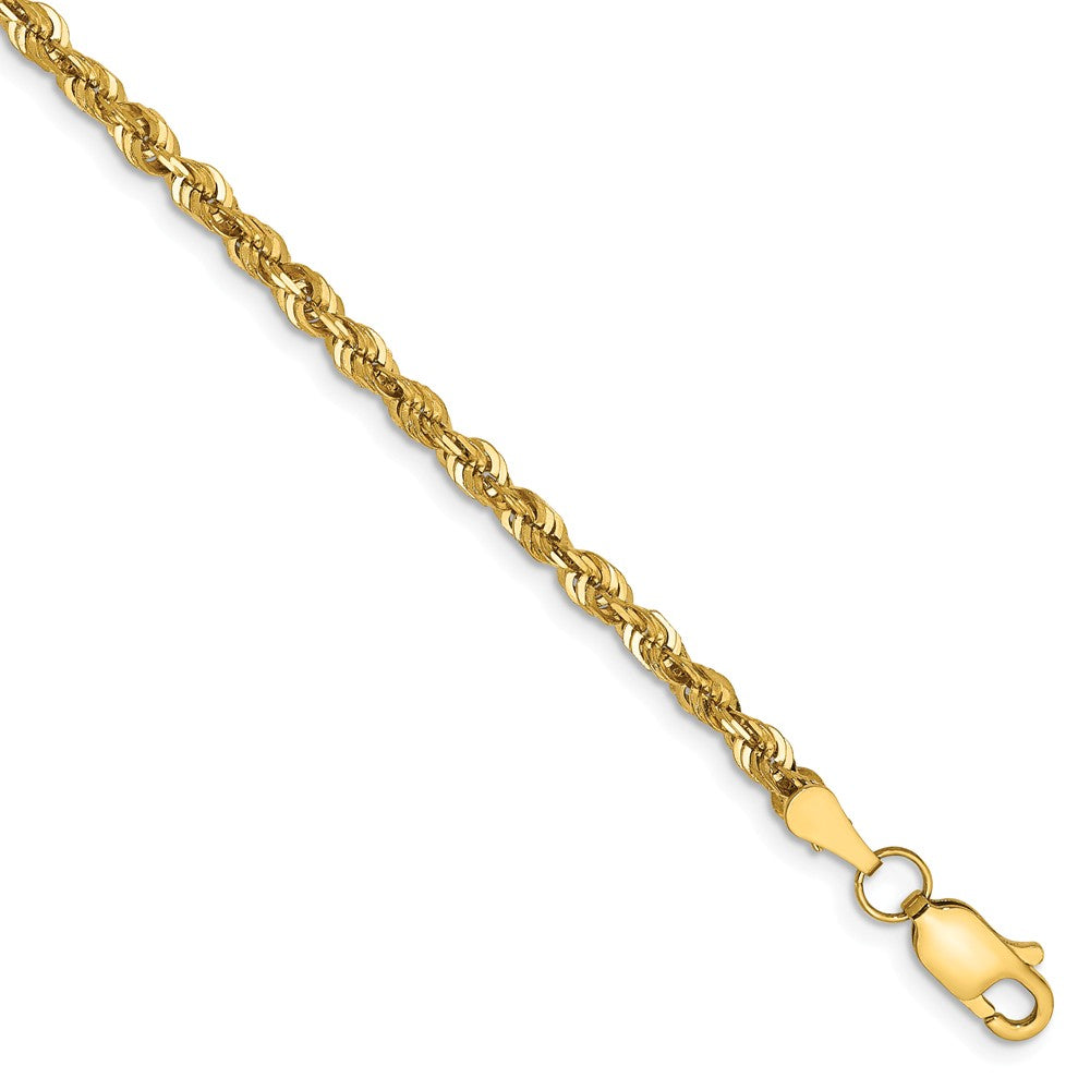 Solid,Diamond Cut,14K Yellow Gold,Lobster Clasp,Lightweight