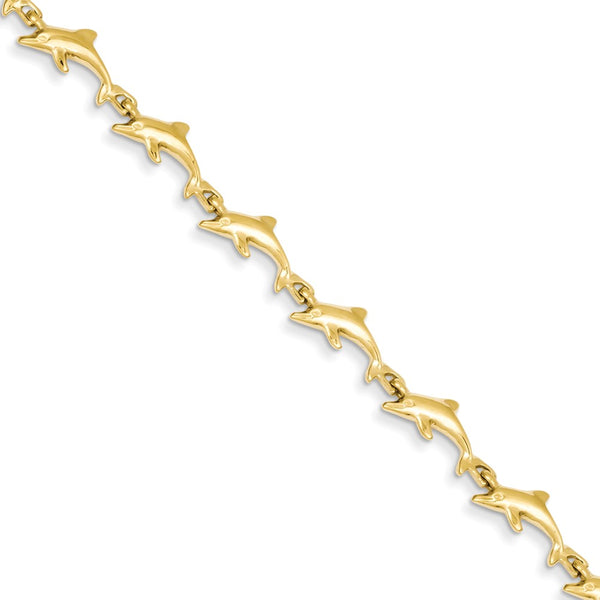 Solid,Polished,14K Yellow Gold,Lobster Clasp