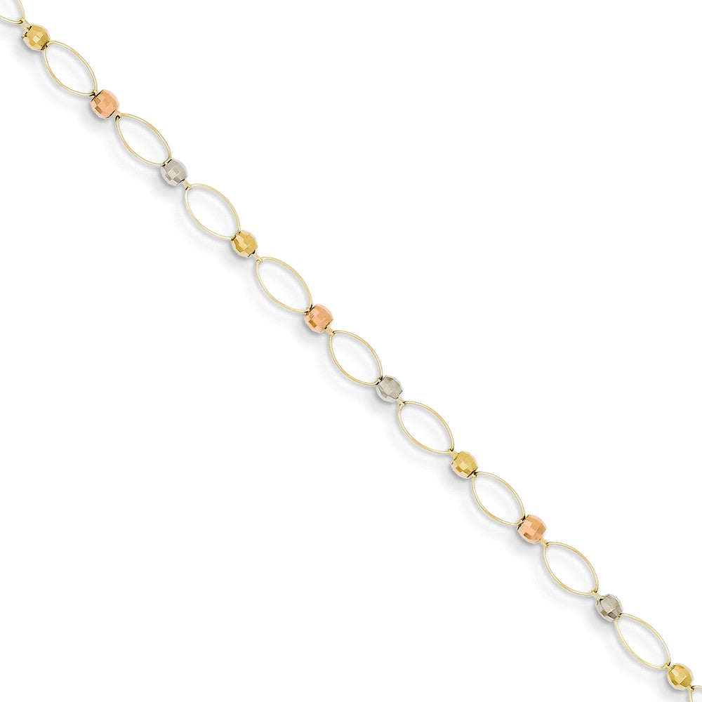 Polished,14K Tri-Color,Spring Ring Clasp