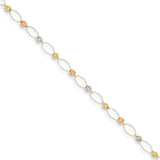 Polished,14K Tri-Color,Spring Ring Clasp