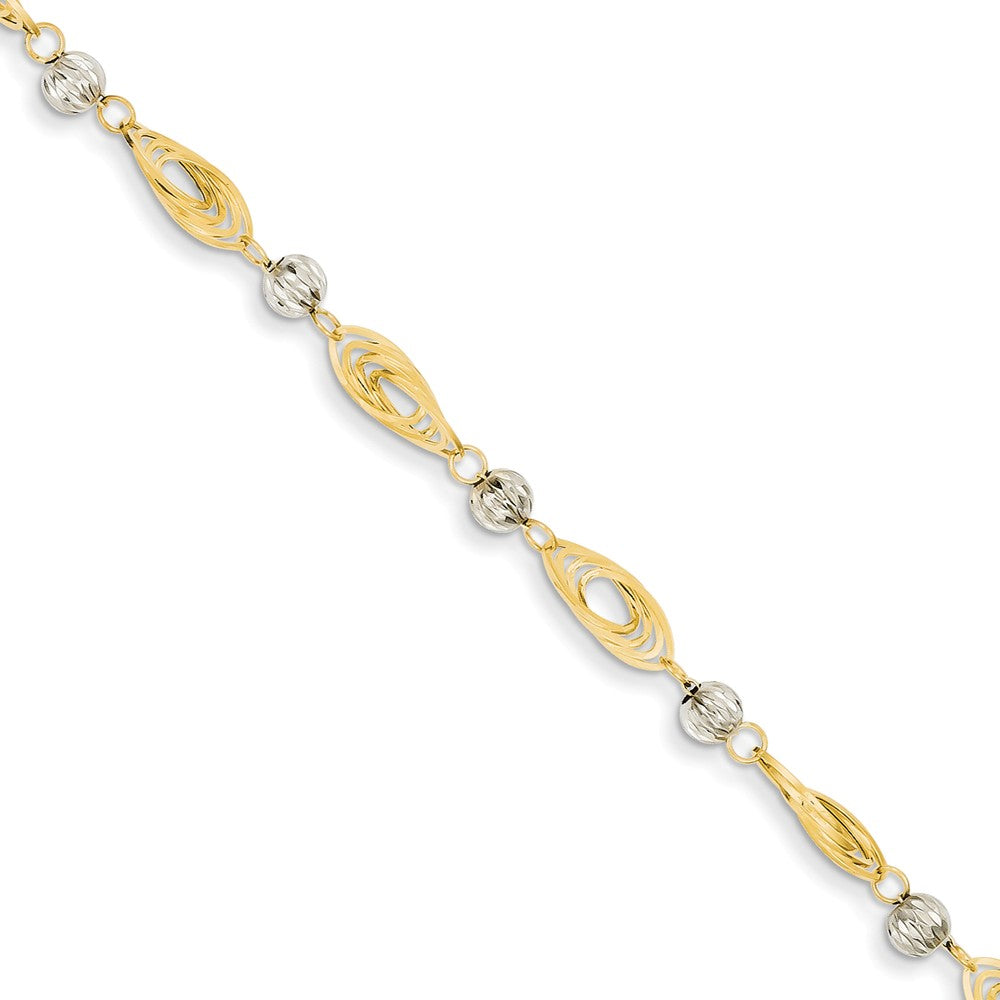 Polished,14K Two-Tone,Lobster Clasp,Diamond Cut