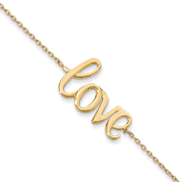 Solid,Polished,14K Yellow Gold,Fancy Lobster Clasp