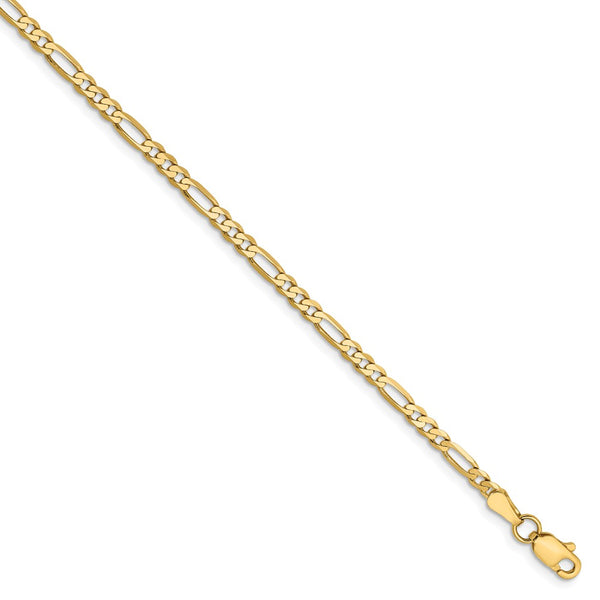 Solid,Polished,14K Yellow Gold,Lobster Clasp,Flat
