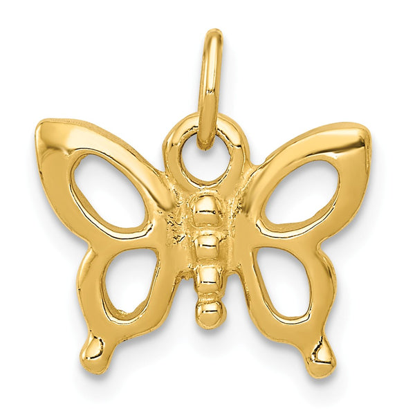 Solid,Polished,14K Yellow Gold,Textured Back
