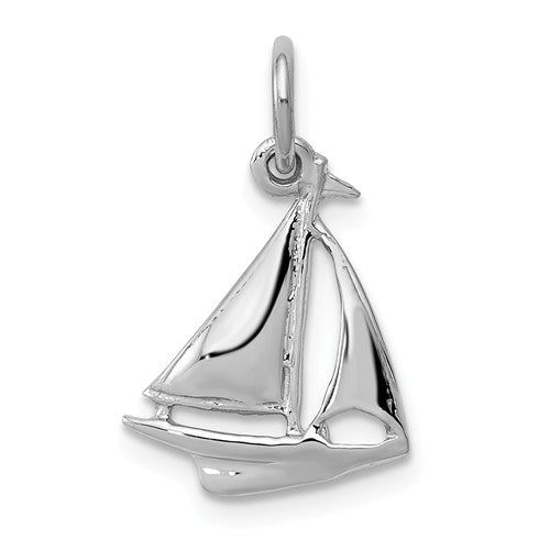 Pendants & Charms,Gold,White,14K,19 mm,12 mm,Each,Rhodium,Nautical,Under $100