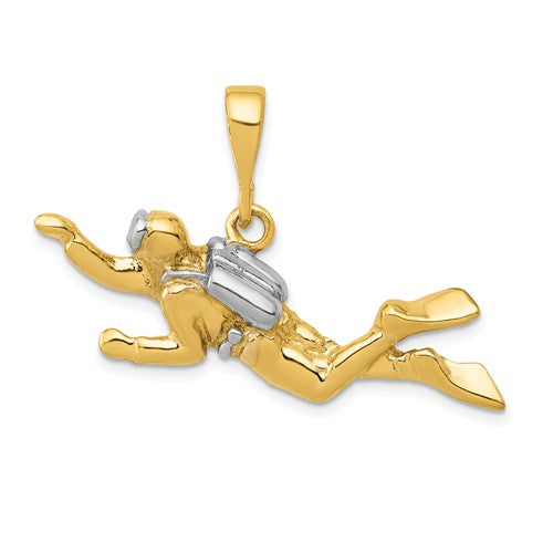 Solid,Polished,Open back,14K Yellow gold & rhodium