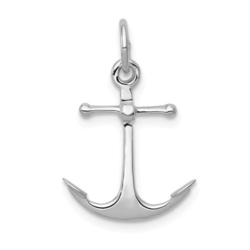 Pendants & Charms,Gold,White,14K,21 mm,14 mm,Each,Rhodium,Nautical,Under $100