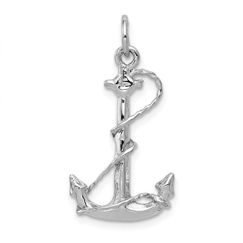 Pendants & Charms,Gold,White,14K,26 mm,14 mm,Each,Rhodium,Nautical,Between $100-$200