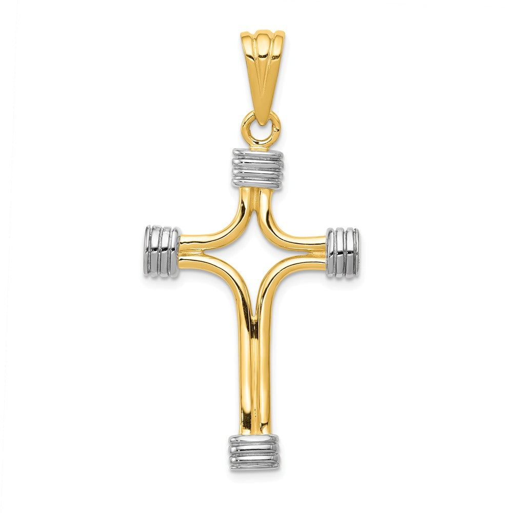 Solid,Polished,14K Yellow Gold & Rhodium