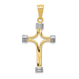 Solid,Polished,14K Yellow Gold & Rhodium