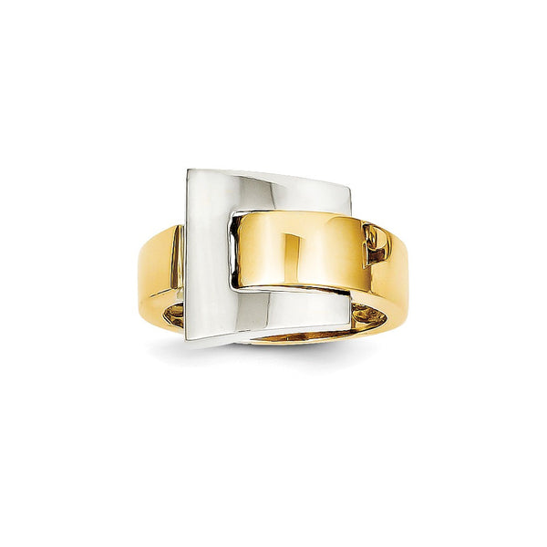 14K White Gold Bypass Ring