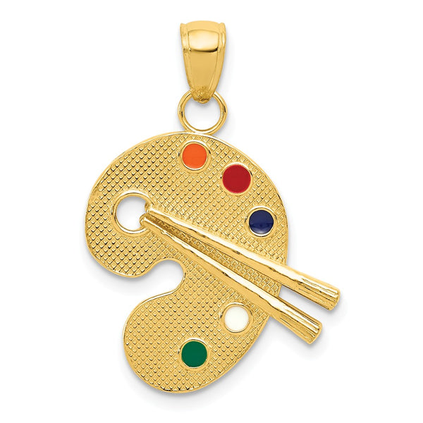 Polished,Die Struck,14K Yellow Gold,Enamel,Textured