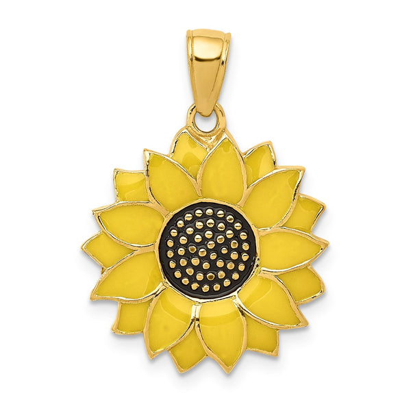 Casted,14K Yellow Gold,Enamel,Textured Back