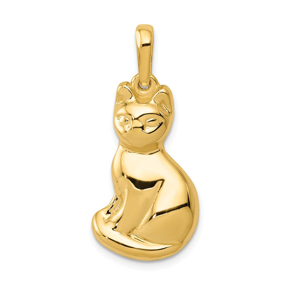 Solid,Casted,Polished,14K Yellow Gold,Open Back