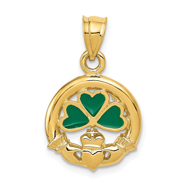 Polished,14K Yellow Gold,Enamel