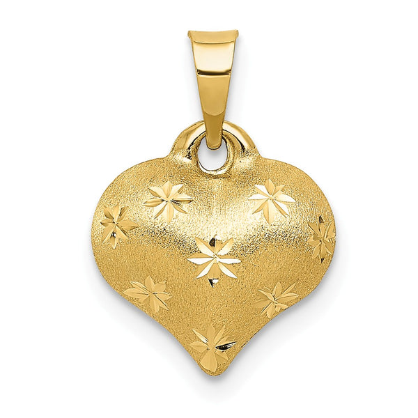 Diamond Cut,Satin,3-D,14K Yellow Gold,Hollow