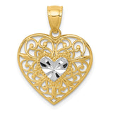 Diamond Cut,Polished,14K Yellow Gold & Rhodium