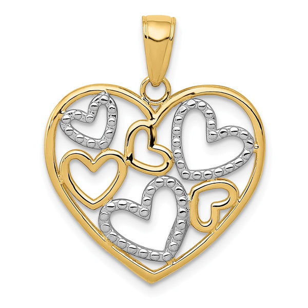 Diamond Cut,Polished,14K Yellow Gold & Rhodium