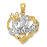 Polished,14K Yellow Gold & Rhodium