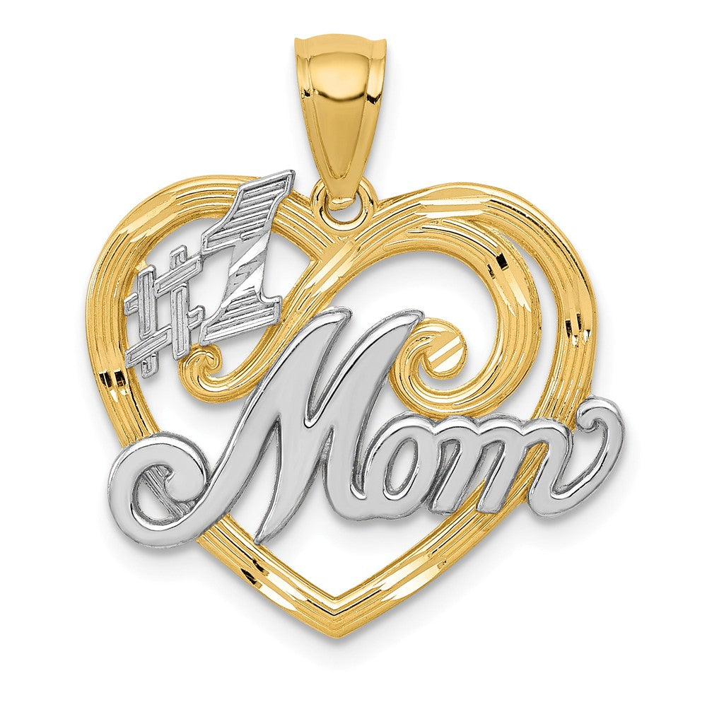 Diamond Cut,Polished,14K Yellow Gold & Rhodium