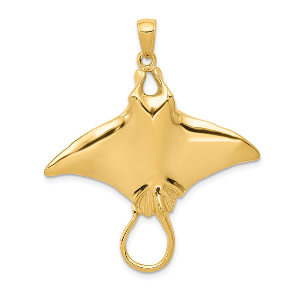 Solid,Casted,Polished,14K Yellow Gold,Open Back