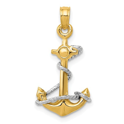 Pendants & Charms,Gold,Two-Tone,14K,23 mm,12 mm,Each,Nautical,Between $100-$200