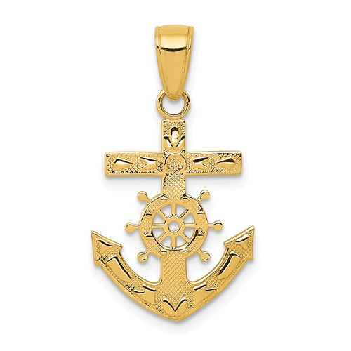 Pendants & Charms,Themed Charm,Gold,Yellow,14K,25 mm,15 mm,Each,Nautical,Under $100