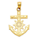 Pendants & Charms,Themed Charm,Gold,Yellow,14K,25 mm,15 mm,Each,Nautical,Under $100