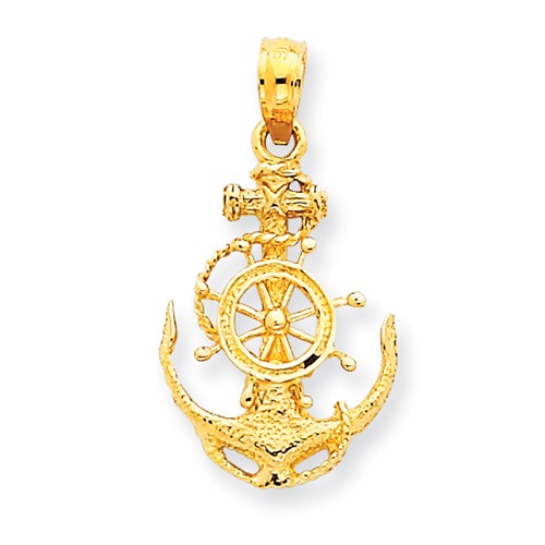 Pendants & Charms,Gold,Yellow,14K,24 mm,8 mm,Each,Nautical,Between $100-$200