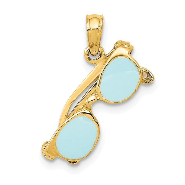 Solid,Polished,3-D,14K Yellow Gold,Enamel,Moveable