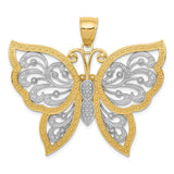 Diamond Cut,14K Yellow Gold & Rhodium,Filigree,Textured