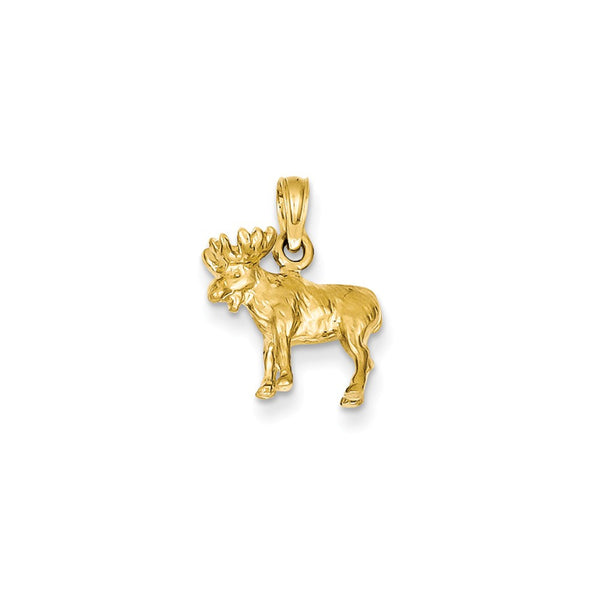 14K Yellow Gold  3-D Moose Pendant