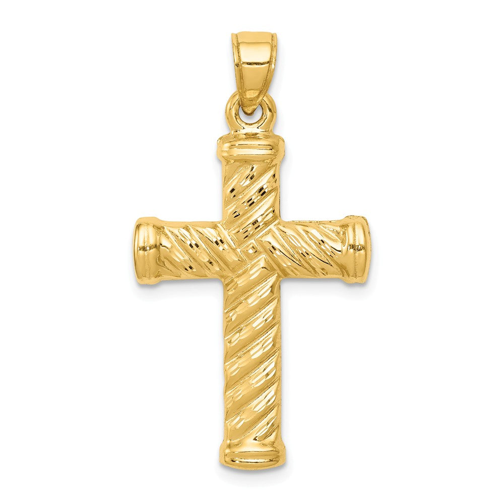 Diamond Cut,Polished,14K Yellow Gold,Hollow,Reversible