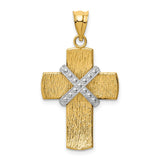 Solid,Diamond Cut,Polished,14K Two-Tone,Textured,Textured Back
