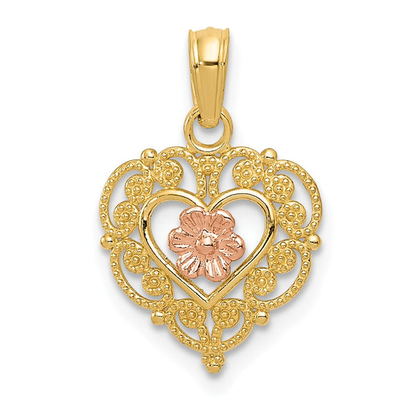 Polished,14K Two-Tone,Textured