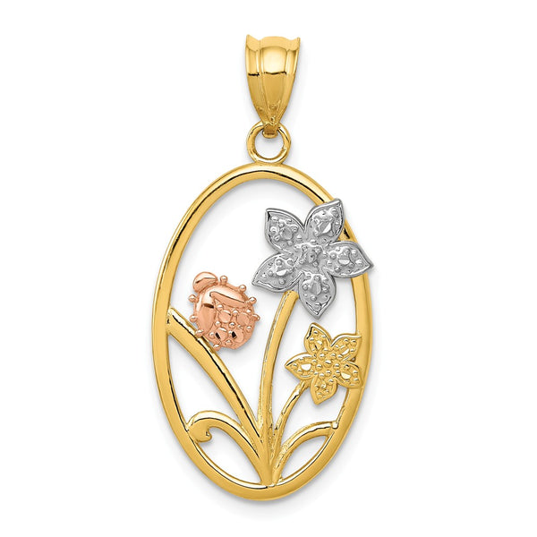 Solid,Polished,14K Two-Tone,Open Back,Rhodium,Textured,Textured Back