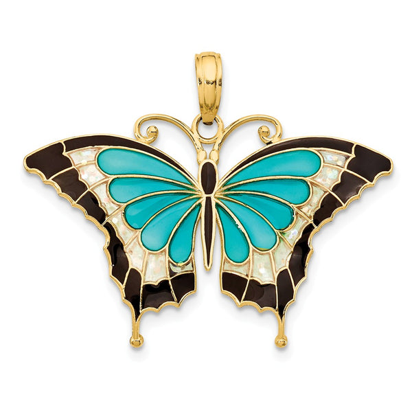 Solid,Polished,14K Yellow Gold,Acrylic,Translucent