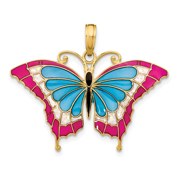 Solid,Casted,Polished,14K Yellow Gold,Acrylic,Translucent