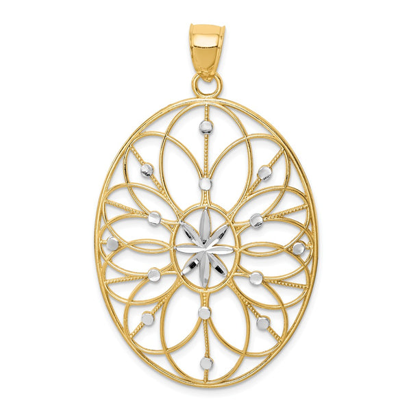 14K,Yellow Gold,Fancy Pendants,Pendants & Charms,Rhodium